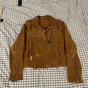 Blank NYC Suede Moto Jacket - Chestnut Brown